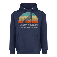 Navy funny i just really like turkeys thanksgiving Heavyweight Hoodie - linhVisuals