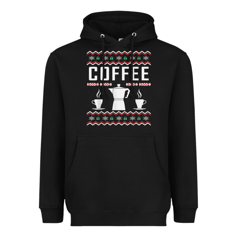 Coffee Ugly Sweater Christmas Heavyweight Hoodie by linhVisuals | Teevron