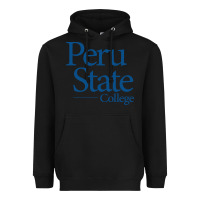 Black Peru State College Wordmark Heavyweight Hoodie - linhVisuals