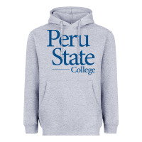 Heather Grey Peru State College Wordmark Heavyweight Hoodie - linhVisuals