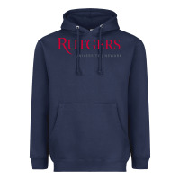 Navy Rutgers University Newark Logotype Heavyweight Hoodie - linhVisuals