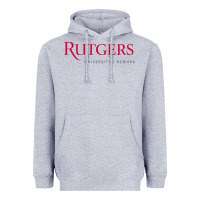 Heather Grey Rutgers University Newark Logotype Heavyweight Hoodie - linhVisuals