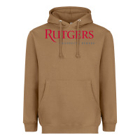 Toasted Coconut Rutgers University Newark Logotype Heavyweight Hoodie - linhVisuals