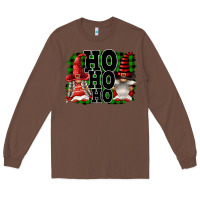 Chestnut Ho Ho Ho Christmas Gnomes Long Sleeve Tee - FaDigitalArtStudio