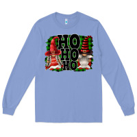 Colony Blue Ho Ho Ho Christmas Gnomes Long Sleeve Tee - FaDigitalArtStudio