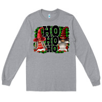 Heather Grey Ho Ho Ho Christmas Gnomes Long Sleeve Tee - FaDigitalArtStudio