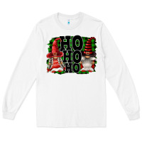 White Ho Ho Ho Christmas Gnomes Long Sleeve Tee - FaDigitalArtStudio