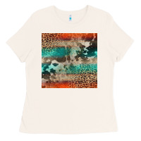 Bone Leopard Cowhide Pattern Ladies Tee - CowCowDesign