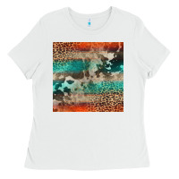 White Leopard Cowhide Pattern Ladies Tee - CowCowDesign