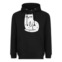 Black cat giving the finger Heavyweight Hoodie - linhVisuals