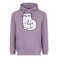 Lavender cat giving the finger Heavyweight Hoodie - linhVisuals