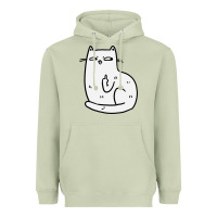 Matcha cat giving the finger Heavyweight Hoodie - linhVisuals