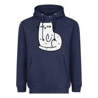 Navy cat giving the finger Heavyweight Hoodie - linhVisuals