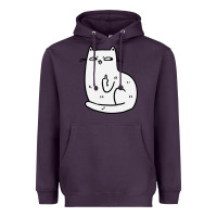 Plum cat giving the finger Heavyweight Hoodie - linhVisuals