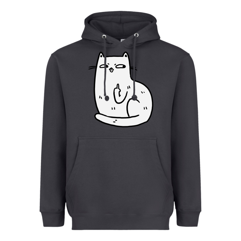 Cat Giving The Finger Heavyweight Hoodie by linhVisuals | Teevron
