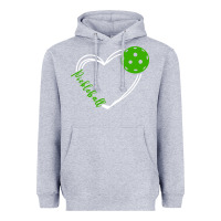 Heather Grey love pickleball women Heavyweight Hoodie - linhVisuals