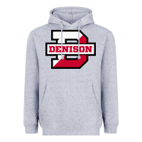 Heather Grey denison high school Heavyweight Hoodie - linhVisuals