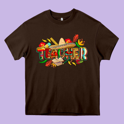 Cinco De Mayo Teacher Heavy Core Tee Designed By Cowgirlartshop