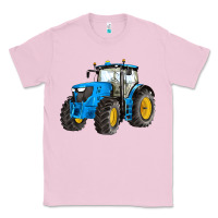 Bubblegum Pink western farm tractor blue Classic Tee - Artiststas