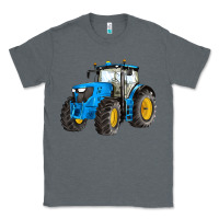 Charcoal Heather western farm tractor blue Classic Tee - Artiststas