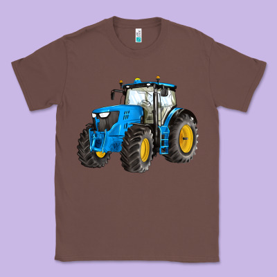 Western Farm Tractor Blue Classic Tee Designed By Artiststas