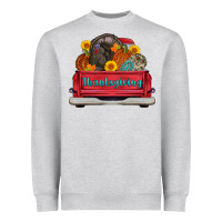 Heather Grey thanksgiving truck turkey pumpkin Heavyweight Sweatshirt - AdoDesignShop