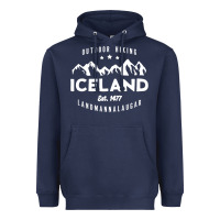 Iceland Hiking Landmannalaugar Est 1477 Heavyweight Hoodie | Teevron