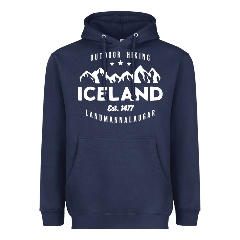 Iceland Hiking Landmannalaugar Est 1477 Heavyweight Hoodie by linhVisuals | Teevron