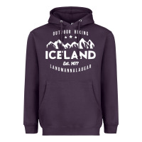 Plum iceland hiking landmannalaugar est 1477 Heavyweight Hoodie - linhVisuals