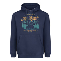 Navy mount rainier national park washington usa vacation hiking Heavyweight Hoodie - linhVisuals