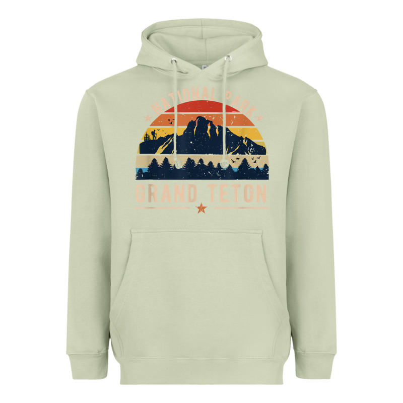 National Park Grand Teton Vintage Retro Hiking Heavyweight Hoodie by linhVisuals | Teevron