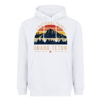 White national park grand teton vintage retro hiking Heavyweight Hoodie - linhVisuals