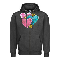 Charcoal Heather hearts Zipper Hoodie - AdoDesignShop