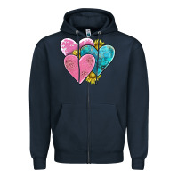 Navy hearts Zipper Hoodie - AdoDesignShop