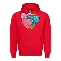 Red hearts Zipper Hoodie - AdoDesignShop