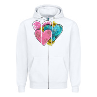 White hearts Zipper Hoodie - AdoDesignShop