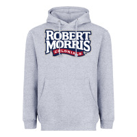 Heather Grey Robert Morris Colonials Wordmark Heavyweight Hoodie - linhVisuals