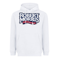 White Robert Morris Colonials Wordmark Heavyweight Hoodie - linhVisuals