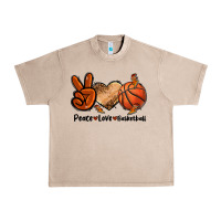 French Oak Peace Love Basketball Urban Heavy Tee - FaDigitalArtStudio