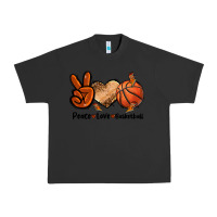 Pigment Black Peace Love Basketball Urban Heavy Tee - FaDigitalArtStudio
