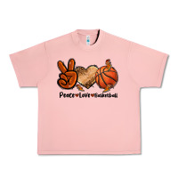 Salmon Peace Love Basketball Urban Heavy Tee - FaDigitalArtStudio