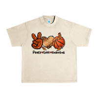 Sandshell Peace Love Basketball Urban Heavy Tee - FaDigitalArtStudio