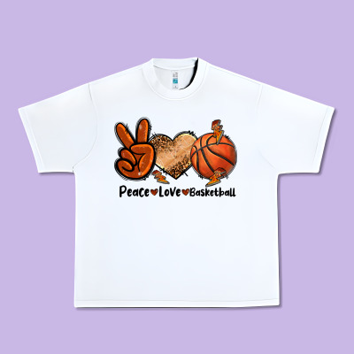 Peace Love Basketball Urban Heavy Tee Designed By Fadigitalartstudio