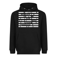 Black Everything is fine trust your government Heavyweight Hoodie - linhVisuals