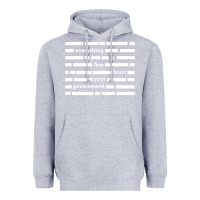 Heather Grey Everything is fine trust your government Heavyweight Hoodie - linhVisuals