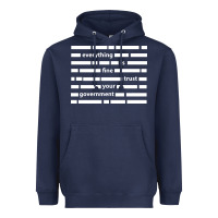 Navy Everything is fine trust your government Heavyweight Hoodie - linhVisuals