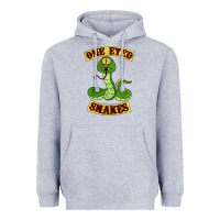Heather Grey one eyed snakes Heavyweight Hoodie - linhVisuals
