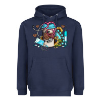 Navy western sunflower gemstone nurse Heavyweight Hoodie - JahusDesignShop