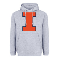 Heather Grey Illinois Fighting Illini, Merch Heavyweight Hoodie - linhVisuals