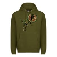 Army Green Dilophosaurus Premium Hoodie - LillyAllenDesigns